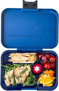 Yumbox Tapas Leakproof Bento Lunch Box - 5-Compartment Bento Container for Adults and Kids; Large, Leakproof & Easy Clean; Lunch Box Kids (Monte Carlo Blue Clear Navy Tray)