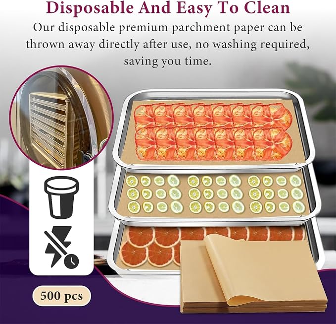 500 Packs Freeze Dryer Tray Mats For Harvest Right Freeze Dryer Accessories for Small Trays, Parchment Sheets, Freeze Dryer Tray Mats for Harvest Right