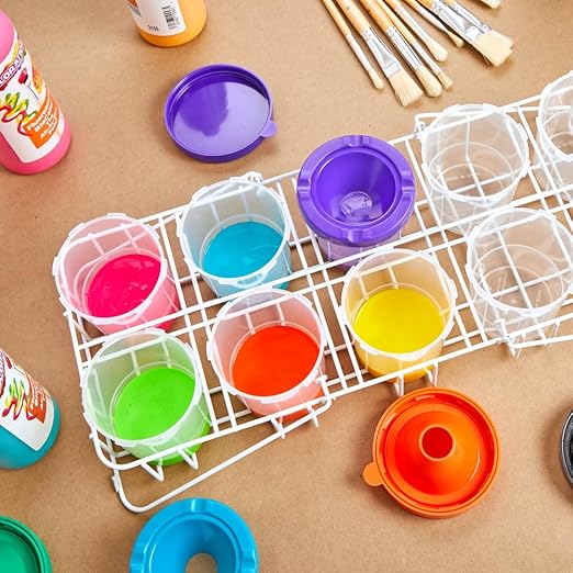 Colorations Paint Cup Caddy for Kids Painting Supplies ( 17 1/4"L x 6 3/4"W x 2 5/8"H)