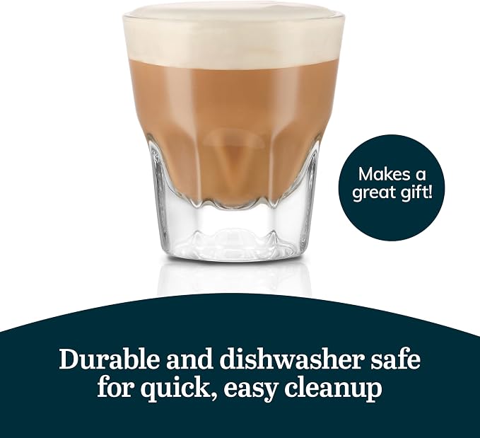 Libbey Gibraltar DuraTuff Drinking Glass Drinking Cup Set, Iconic Heavy Base Bar Glassware hick Drinking Glasses Set of 12, 4.5-Ounce Cortado Glasses