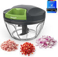 Ibergrif Manual Food Processor Vegetable Chopper, Portable Onion Chopper Garlic Mincer with Hand Pull String Cutter for for Veggies, Ginger, Fruits, Nuts, Herbs, 500ml, for Kitchen, Camping, RV, M501