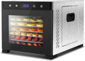 NutriChef Electric Countertop Food Dehydrator Machine - 600-Watt Premium Multi-Tier Meat Beef Jerky Maker Fruit/Vegetable Dryer w/ 6 Stainless Steel Trays, Digital Timer,Temperature Control NCDH6S , BLACK