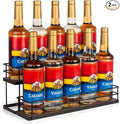 kimilus 10 Bottle Capacity Coffee Syrup Organizer 2 Tier Coffee Syrup Stand Shelf for Coffee Bar Kitchen Small Wine Rack for Bar Family Storage for Syrup Wine Dressing