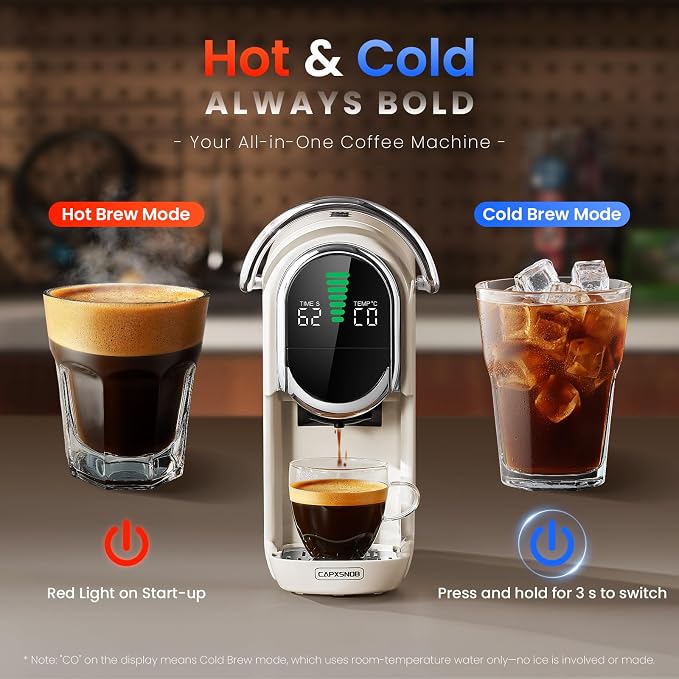 Magician1 Mini Multi-Pod Espresso Coffee Machine for Coffee Pods & Grounds | Fits Nespresso/Dolce Gusto, Blue & ESE Pods, LED Display, Custom Brew Time & Temp, Iced & Hot Brew, For Home & Office, 19 Bar