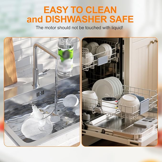 Glass Food Processor, Cordless Electric Meat Grinder with 2 Blades & 4 Bowls (8 Cup+3x0.5 Cup) Compact Food Chopper for Meal Prep Baby Food Sauces