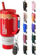 Thicc Buddy - 40 oz Stainless Steel Vacuum Insulated Tumbler with Lid and Straw for Water - Travel Mug Cupholder Friendly - Gifts for Women Men Him Her (Red Pencil)