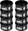 Sunnyray 8 Pcs 4 Inch Springform Pan for Baking Mini Cheesecake Pans with Removable Bottom Nonstick Leakproof Round Cake Mold Spring Form Molds for Mini Cheesecake Pizza and Quiches (Black)