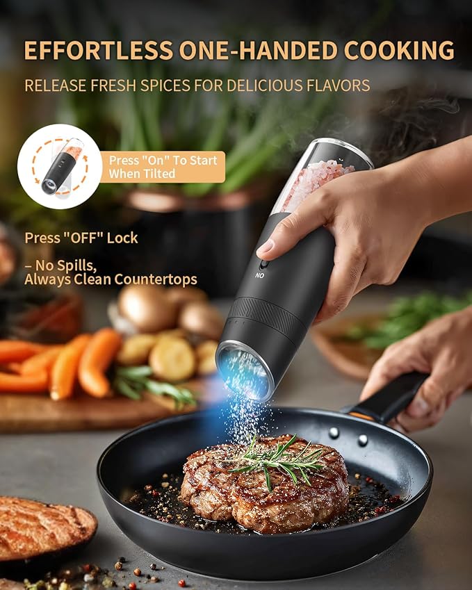 Gravity Electric Salt and Pepper Grinder Set