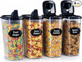 Chef's Path Airtight Food Storage Containers - Pack of 4 (4L/135.3oz) - MULTISPOUT Design for Kitchen & Pantry - BPA-Free Cereal Containers with Bigger Spout Mouth for Easy Pouring