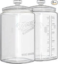 Ritayedet 1.5 Gallon Glass Cookie Jars 2 Packs, Large Flour Sugar Container with Lid for Candy, Flour, Sugar, Coffee, Wide Mouth Mason Jar with Scale Marking for Sourdough Starter, Dog Treat Jar
