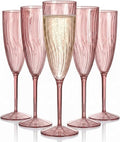 WDF 36PCS Rose Plastic Champagne Flutes - 6OZ Rose Champagne Flutes Party Supplies for Wedding/Birthday/Baby Shower/Anniversary