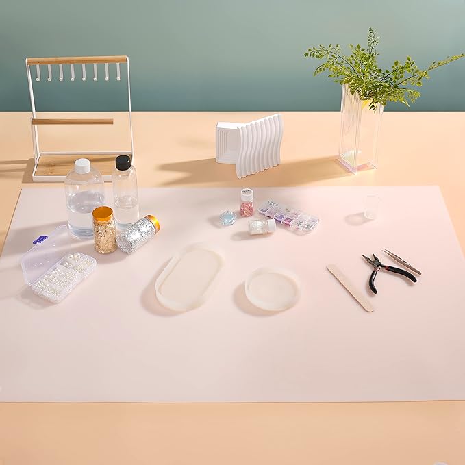 Extra Large Silicone Mat 36" x 24" Place Mats, Heat Resistant Mat for Kitchen Countertop Protector, Thick Placemats Silicone Mats for Kitchen Counter Mat Dining Table Mat, White Translucent, Sapid