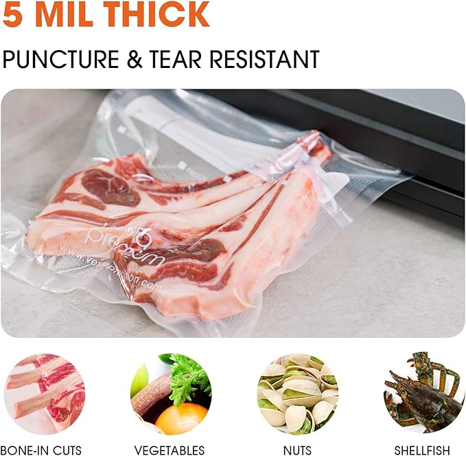 Sous Vide Cooker with App Control & 5 Mil Thicken Vacuum Sealer Bags Rolls
