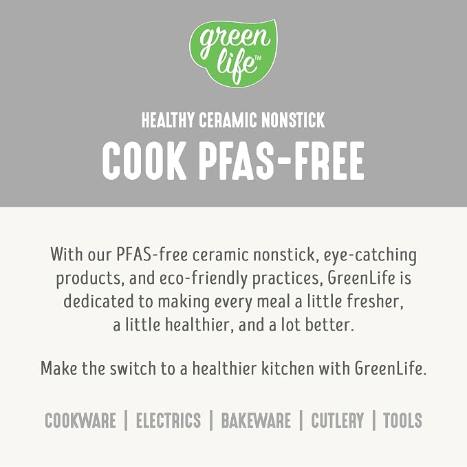 GreenLife 6QT Slow Cooker, Non-Toxic PFAS-Free Ceramic Nonstick Removable Interior Bowl, Programmable, Family Friendly, Keep Warm, Stovetop & Oven Safe, Dishwasher Safe Crock, Timer, Glass Lid, White