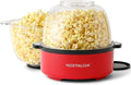 Nostalgia Non Stick Stirring Popcorn Maker for 24 Cups of Theatre Style Popcorn with Hot Oil - Dual-Use Lid & Serving Bowl - Quick Heat Technology & Cool Touch Handles - Ez Store - Red