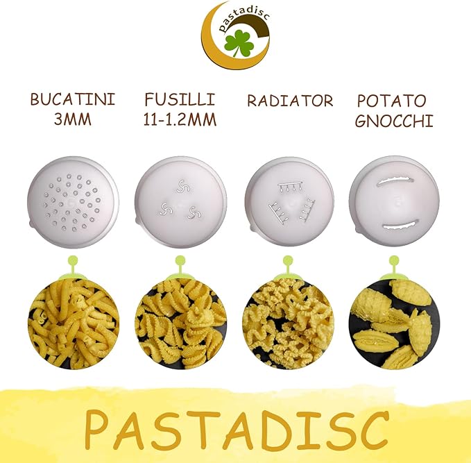 Pasta Noodle Shape Disc Collections Fit For Philips Avance Pasta & Noodle Maker, Pasta Maker Attachments, 4 in1 Accessory Pasta Shape Disc Set - Bucatini, Fusilli, Potato Gnocchi, Radiator