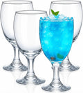Patelai Set of 4 Water Goblet, 16 oz Clear Drinking Glasses Bulk Dishwasher Safe, Stemmed Water Glass for Juice Wine Beer Tea Sangria Cold Beverages, Reusable Glassware for Home Party Restaurant