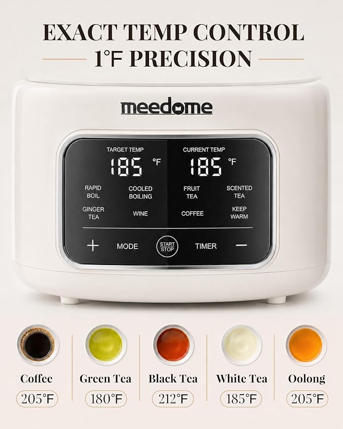 3L Electric Kettle & Beverage Dispenser with Infuser, Spigot - All-in-One Health Pot for Iced Tea/Coffee, Temperature Control, Glass Pitcher - Home & Office Use