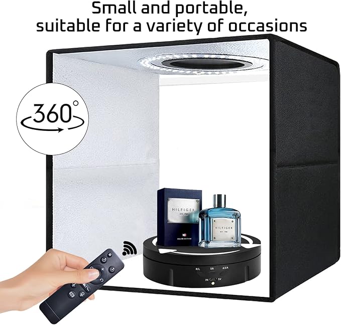 JAYEGT 3 in1 Motorized Rotating Display Stand with 5.74 /7.08/ 8.66 inch Replacement Cover，Max 22lbs Load，360 Electronic Turntable for Photography Products (3 in1 / Black/ With Remote controller)