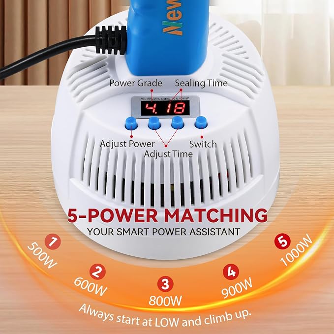Newhai Handheld Induction Sealer 20-100mm Bottle Cap Sealer Heat Induction Sealing Machine for Plastic Glass Bottle Cap 110V
