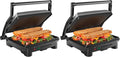 Chefman Panini Press Grill and Gourmet Sandwich Maker NonStick Coated Plates,Opens 180 Degrees to Fit Any Type or Size of Food,Stainless Steel Surface and Removable Drip Tray,4 Slice,Black,(Pack of 2)