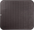 MicoYang Silicone Dish Drying Mat for Multiple Usage,Easy clean,Eco-friendly,Heat-resistant Silicone Mat for Kitchen Counter or Sink,Refrigerator or Drawer Liner Coffee 2XL 24 inches x 18 inches