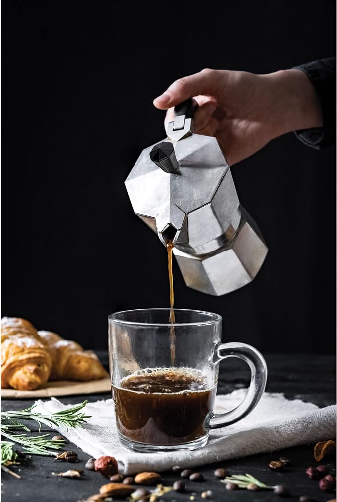 Fino Stovetop Espresso Coffee Maker, Brews up to 3 Servings