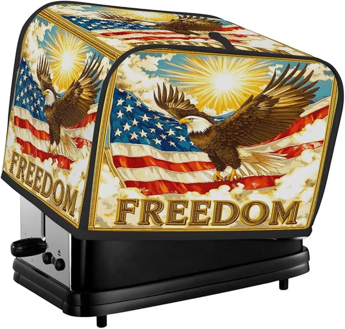 Flag Eagle Usa 4 Slice Toaster Cover Dust And Fingerprint Bread Maker Cover Bakeware Protector Washable Appliance Covers Kitchen Accessories For Home Kitchen Women Gift