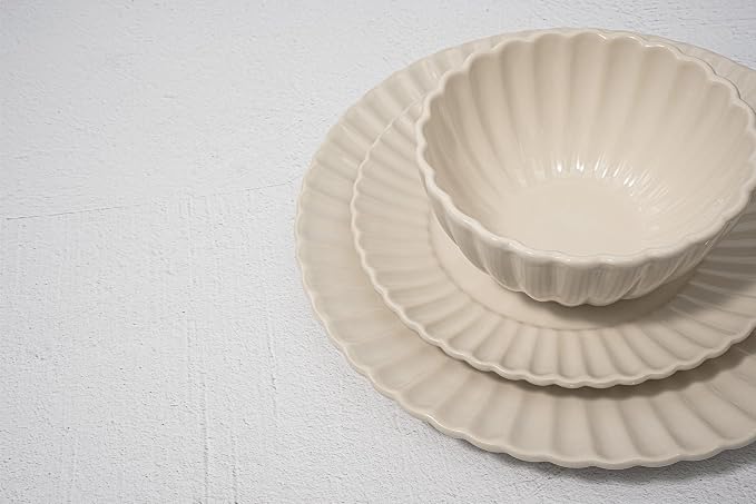 16 Piece Dinnerware Set Aruba (Sun Washed Lemon) Plates, Bowls, and Mugs Set for 4
