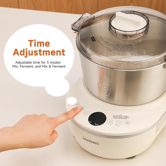 Joydeem Electric Dough Maker with Ferment Function, 5.3Qt Dough Mixer Machine, Perfect for Bread Pizza Roti Dumpling Dough & Sourdough, HMJ-A501