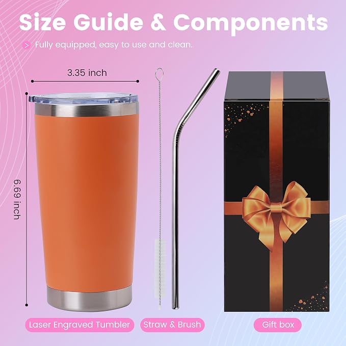 Joyclub Personalized Graduation Gifts 12 Pack Tumblers Bulk 20 oz Colorful Powder Coated Tumbler Bulk Tumblers With Lids and Straws Insulated Travel Coffee Cups Personalized Gift
