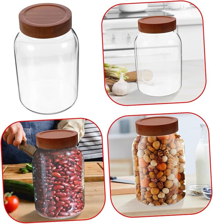 Borosilicate Glass Storage Jar Meal Prep Jars Sealed Lids for Coffee Tea Sugar