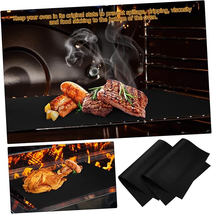 Luxshiny 9pcs Non-stick Oven Liners Reusable Baking Mats Grill and Cooking Easy to Clean for Grilling and Baking