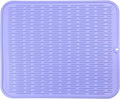 MicoYang Silicone Dish Drying Mat for Multiple Usage,Easy clean,Eco-friendly,Heat-resistant Silicone Mat for Kitchen Counter or Sink,Refrigerator or Drawer Liner Light Purple XL 18 inches x 16 inches