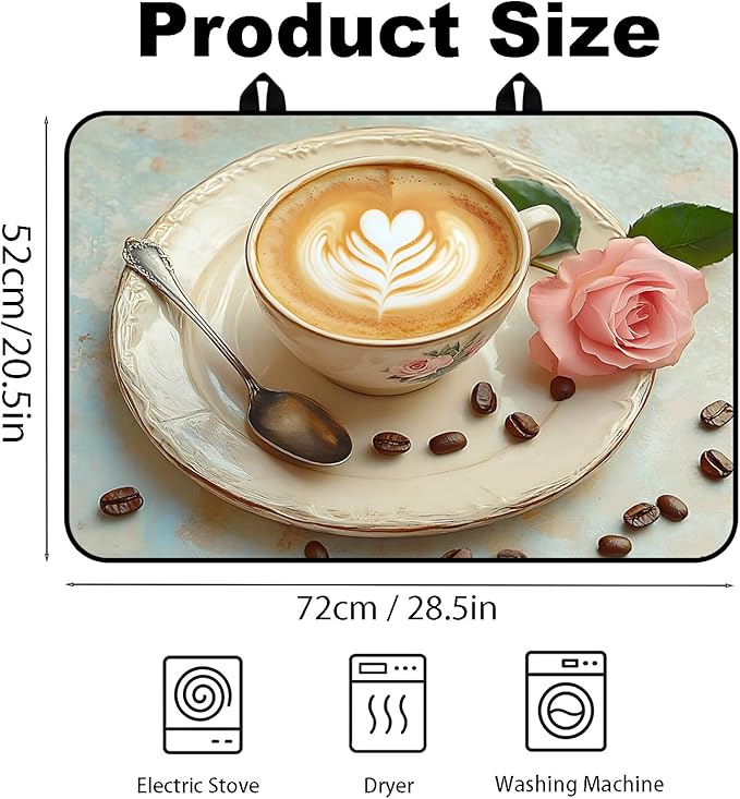 Stove Top Cover for Electric Stove, Vintage Farmhouse Style Glass Cooktop Protector, Multi-functional Kitchen Counter & Washer Top Cover
