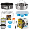Accessories-Set-for-Insta-Pot, Accessory Compatible with Instant Pot 6 Qt 8 Quart, with Steamer Basket Cheesecake Pan Egg Steam Trivet Silicone Mold Mitts Tong