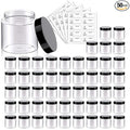 50 Pack 2 OZ Plastic Jars Round Clear Cosmetic Container Jar with Lids, Eternal Moment Plastic Slime Jars for Lotion, Cream, Ointments, Makeup, Eye shadow, Rhinestone, Samples, Pot, Travel Storage