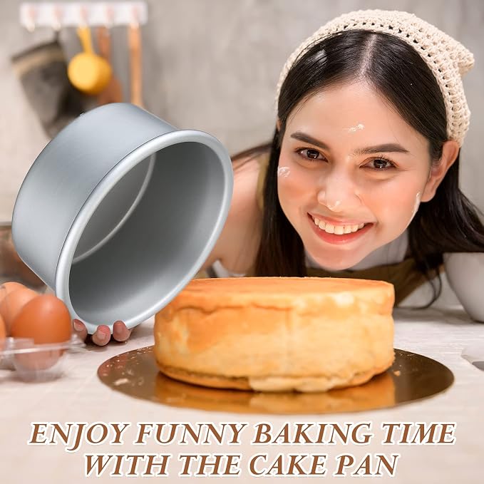 Gerrii 27 Pcs 4 Inch Cake Pans Nonstick Aluminum Small Round Cake Baking Pans Molds for Cheese, Pizza, Quiche, Home Party Baking Supplies, Leakproof and Easy Release
