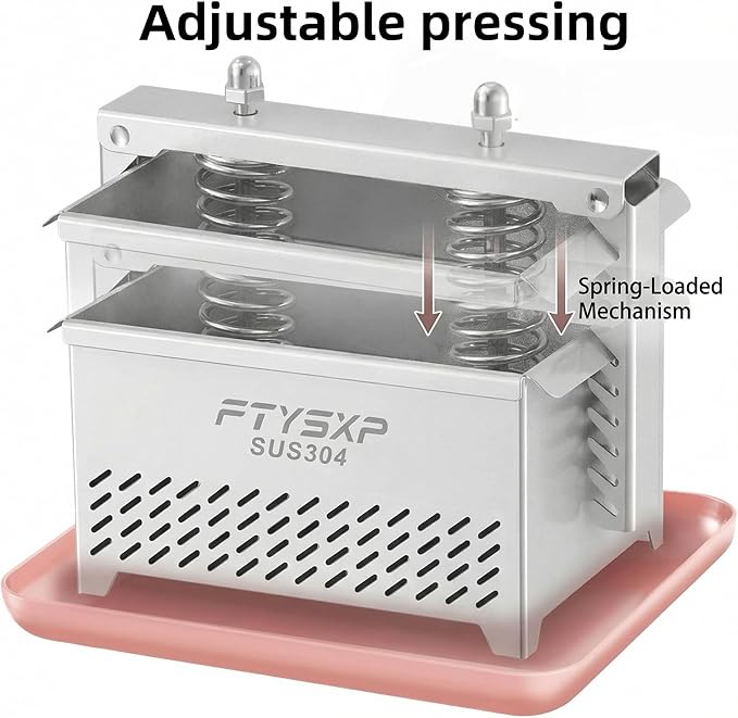 Tofu Press -304 Stainless Steel Cheese Press, Paneer Make and Vegetarian Tofu Press, Heavy Pressure Adjustable,BPA Free, Dishwasher Safe for tofu Maker and ham Press,Meat pressing (6.3*4.7*4.8 in)