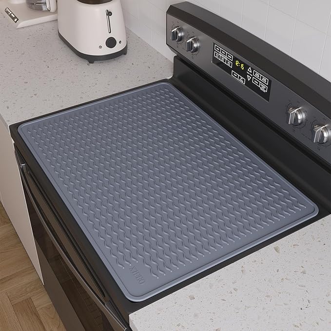 XiFEO Stove Top Covers for Electric Stove, Food Grade Heavy Duty Silicone Glass Stove Top Cover Protector, Induction Cooktop Protector, Heat Resistant Range Ceramic Stove Top Covers Mat, Oven Cover