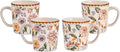 Bico Blooming Moment Ceramic Coffee Mugs Set of 4, 18 oz Large Tea Cups with Handle, Aesthetic Latte Mugs for Cappuccino Cocoa, Lead-Free, Dishwasher and Microwave Safe, Housewarming Gift