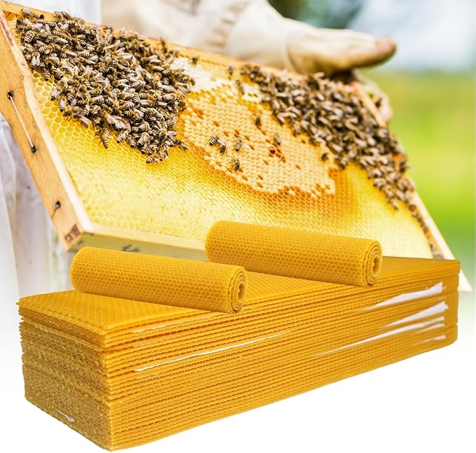 30pcs Beeswax Sheets for Candle Making, Ideal for Beekeeping and Candle DIY