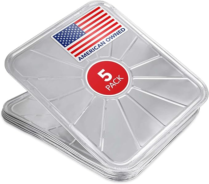 Disposable Foil Oven Liners (5 Pack) Aluminum Foil Oven Liners for Bottom of Electric Oven & Gas Oven, Reusable Oven Drip Pan Tray for Cooking & Baking, Disposable Baking Mats - Stock Your Home