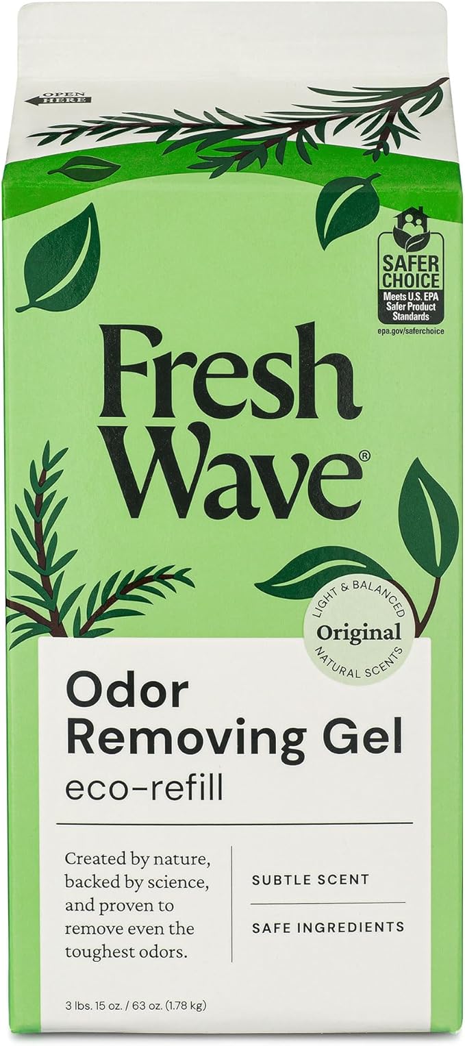 Fresh Wave Odor Removing Gels Bundle: Original Scent 3-Pack 7oz. & 63oz. Gel Refill