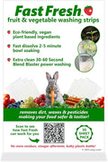Fruit and Vegetable Wash Strips | Plant-Based, Food-Safe Produce Cleaner | Dissolvable Veggie Wash Removes Contaminants, Waxes & Dirt | All-Natural | Travel | 1 Pack of 30