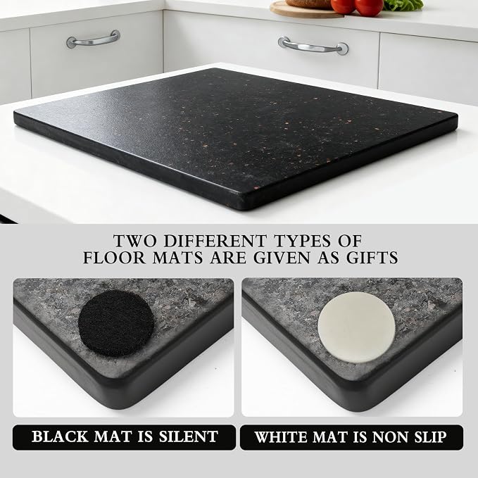 Large Marble Cutting Board for Kitchen 16x20 Inch- Stone Granite Cutting Board | Multi-Functional Marble Pastry Board for Cheese,Charcuterie - Wedding Gift, House Warming (Black16x20)