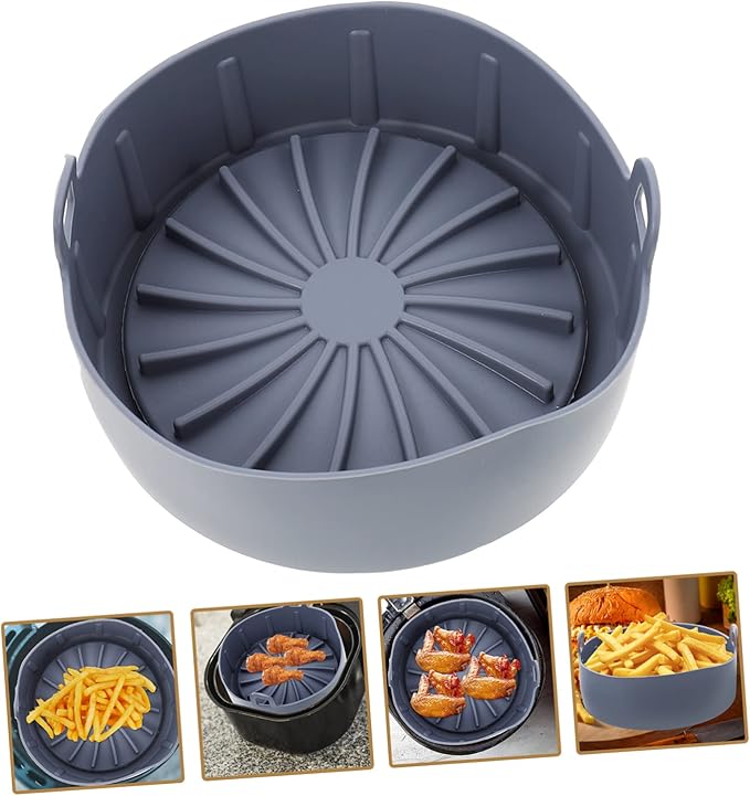 Reusable Air Fryer Basket Liner Silicone Pad for Air Fryer Accessories Oven Liner for Bottom Non-stick Easy to Clean