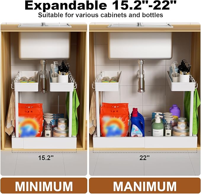 Expandable Under Sink Organizers + Dish Drying Rack