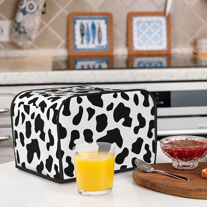 Toaster Cover 4 Slice Cow Print Kitchen Small Appliance Covers with Pockets Dust and Fingerprint Protection