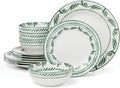 Oneida Dinnerware Set, Solear Green 12-Piece Set, Service For 4, Stoneware Material, Dishwasher Safe & Microwave Safe, Home, Kitchen And Dining, Dinner Plates And Bowls Sets (Green, 12 Pieces)
